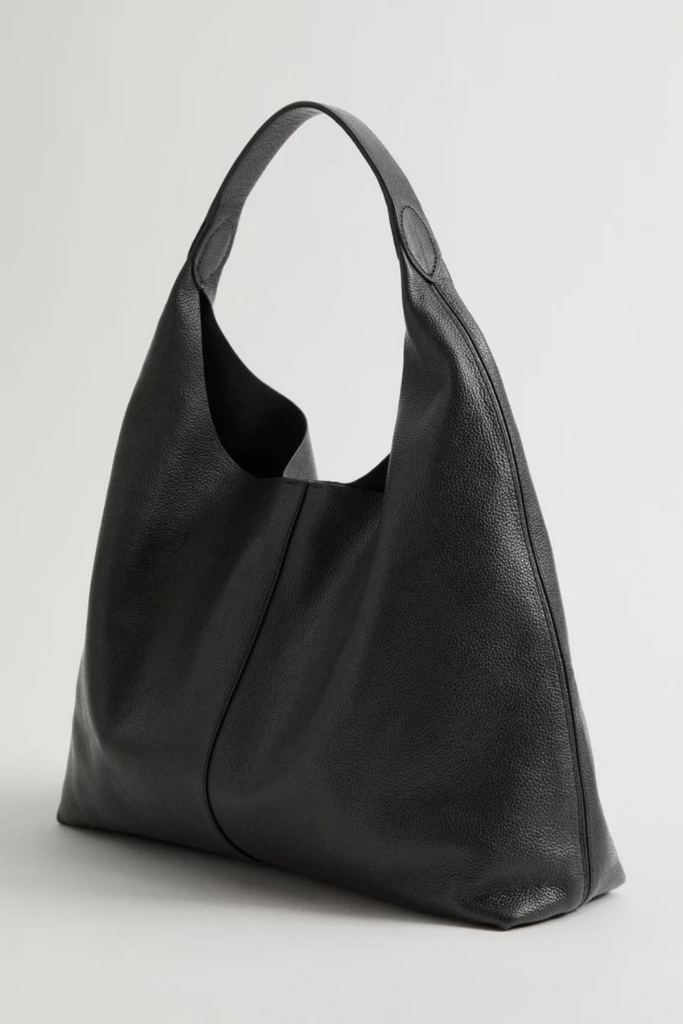 and other stories black leather tote bag