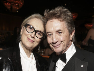 BEVERLY HILLS - JANUARY 7: Meryl Streep and Martin Short at the 81st Annual Golden Globe Awards, airing live from the Beverly Hilton in Beverly Hills, California on Sunday, January 7, 2024, at 8 PM ET/5 PM PT, on CBS and streaming on Paramount+. Photo: Todd Williamson/CBS via Getty Images)