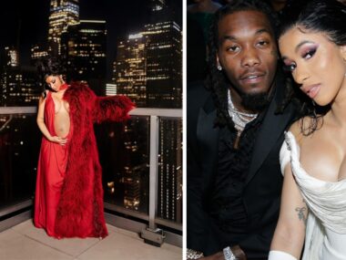 Cardi B has revealed she is pregnant, left, the same day her divorce from Offset, right, was announced.