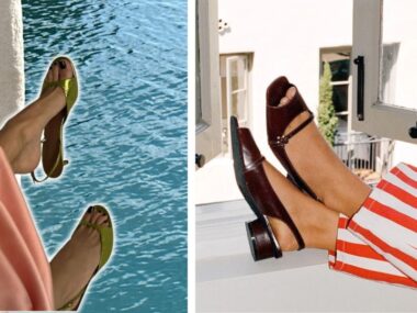 The heeled sandal is the only style to be seen in this summer